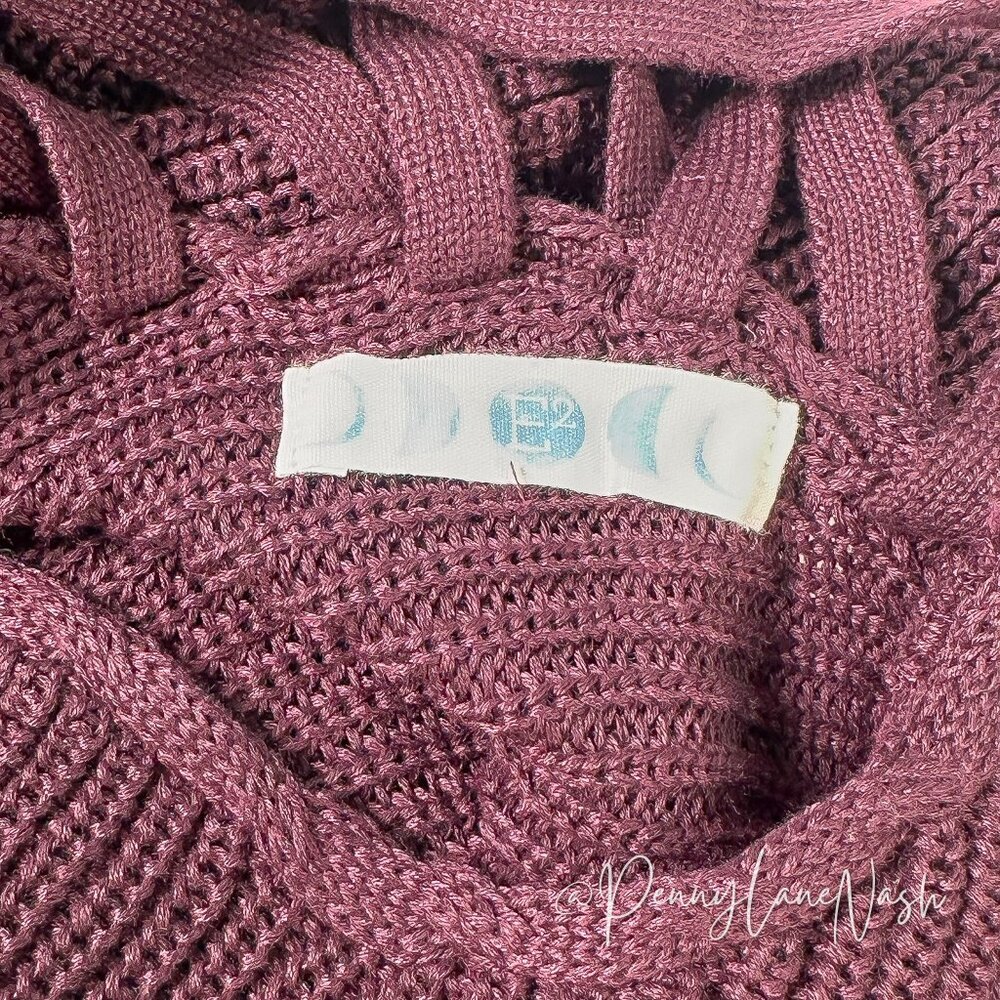 Lizard Thicket Lace Up Back Sweater Size Small Dark Plum - Picture 9 of 11